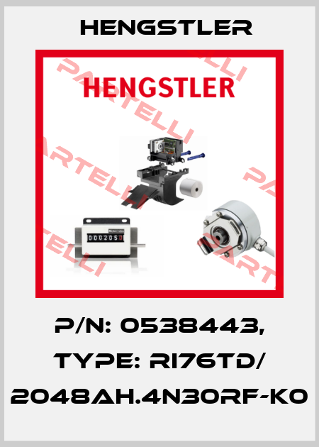 p/n: 0538443, Type: RI76TD/ 2048AH.4N30RF-K0 Hengstler