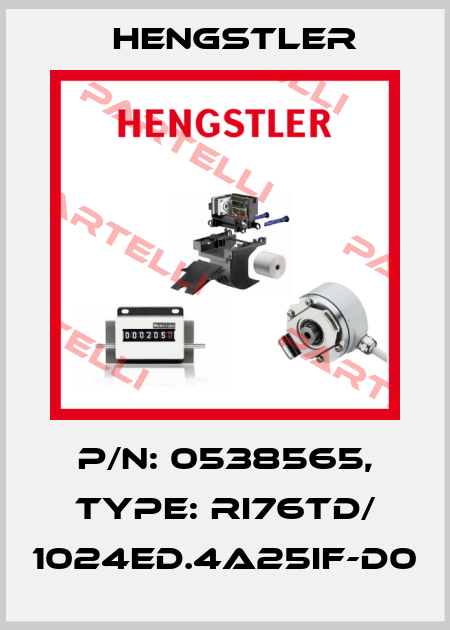 p/n: 0538565, Type: RI76TD/ 1024ED.4A25IF-D0 Hengstler