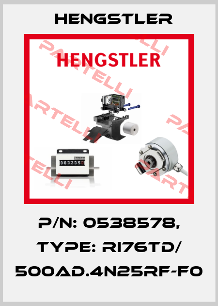 p/n: 0538578, Type: RI76TD/ 500AD.4N25RF-F0 Hengstler