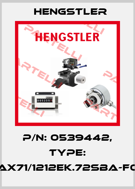 p/n: 0539442, Type: AX71/1212EK.72SBA-F0 Hengstler