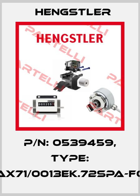 p/n: 0539459, Type: AX71/0013EK.72SPA-F0 Hengstler