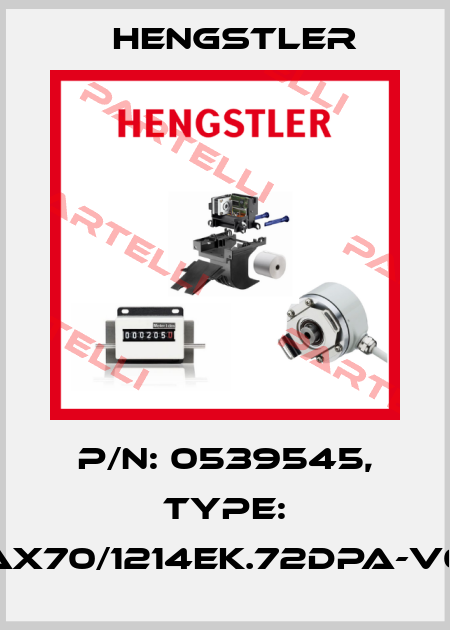 p/n: 0539545, Type: AX70/1214EK.72DPA-V0 Hengstler