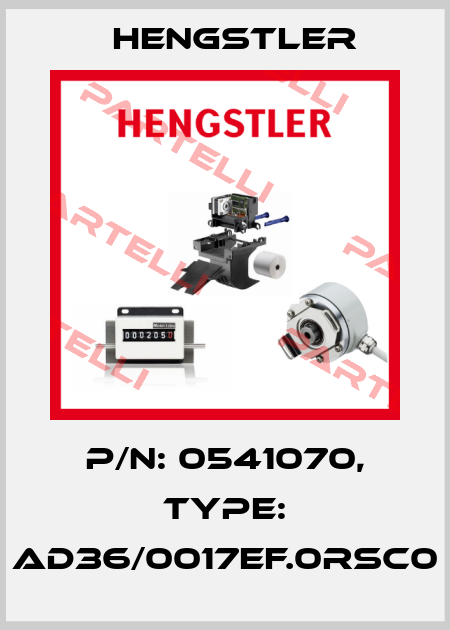 p/n: 0541070, Type: AD36/0017EF.0RSC0 Hengstler