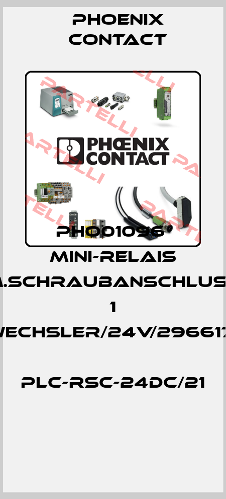 PHO01096  Mini-Relais m.Schraubanschluss  1 Wechsler/24V/2966171  PLC-RSC-24DC/21  Phoenix Contact