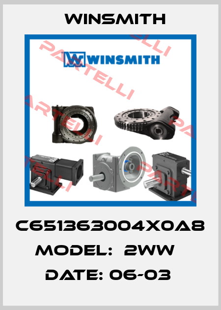 C651363004X0A8 Model:  2WW   Date: 06-03  Winsmith