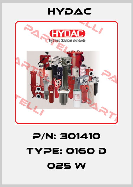 P/N: 301410 Type: 0160 D 025 W Hydac