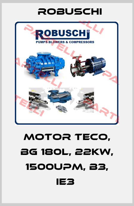 Motor TECO, BG 180L, 22KW, 1500UPM, B3, IE3  Robuschi