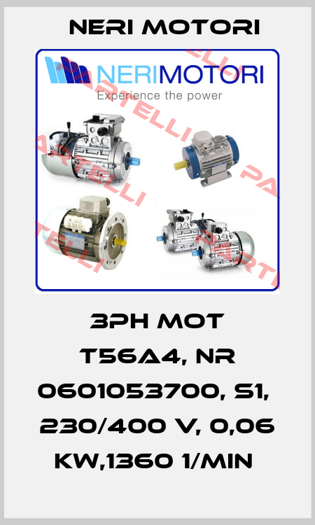 3PH MOT T56A4, NR 0601053700, S1,  230/400 V, 0,06 KW,1360 1/MIN  Neri Motori