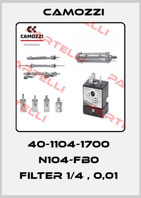 40-1104-1700  N104-FB0  FILTER 1/4 , 0,01  Camozzi