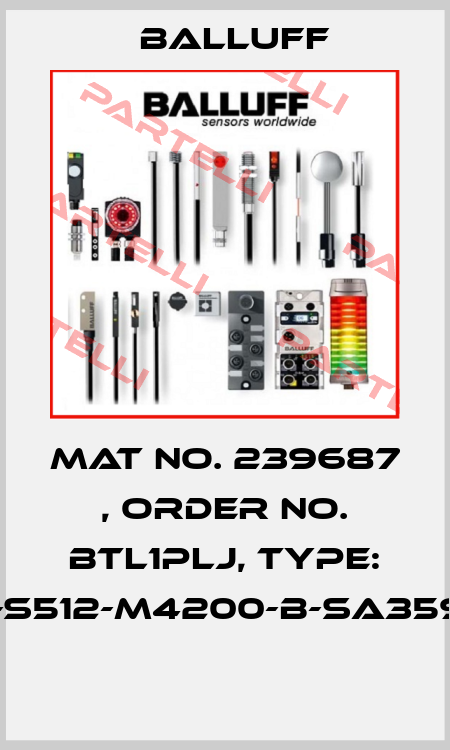 Mat No. 239687 , Order No. BTL1PLJ, Type: BTL7-S512-M4200-B-SA359-S32  Balluff