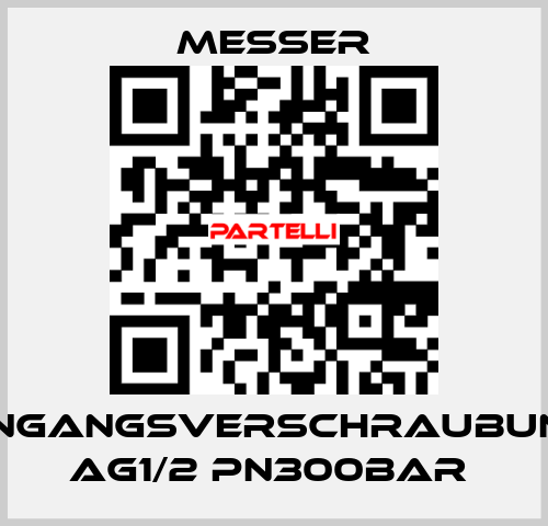 EINGANGSVERSCHRAUBUNG aG1/2 PN300bar  Messer
