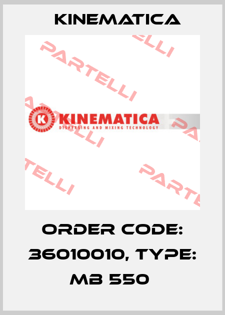 Order Code: 36010010, Type: MB 550  Kinematica