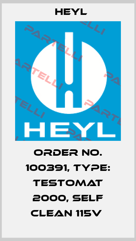 Order No. 100391, Type: Testomat 2000, self clean 115V  Heyl