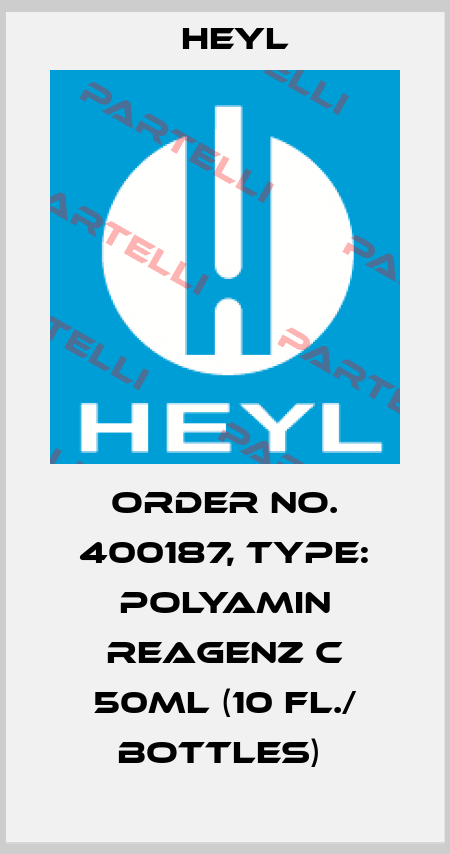 Order No. 400187, Type: Polyamin Reagenz C 50ml (10 Fl./ bottles)  Heyl