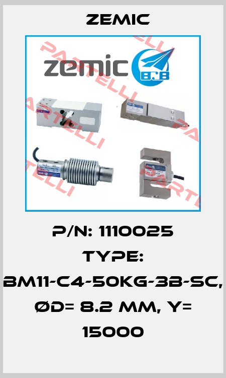 P/N: 1110025 Type: BM11-C4-50kg-3B-SC, Ød= 8.2 mm, Y= 15000 ZEMIC