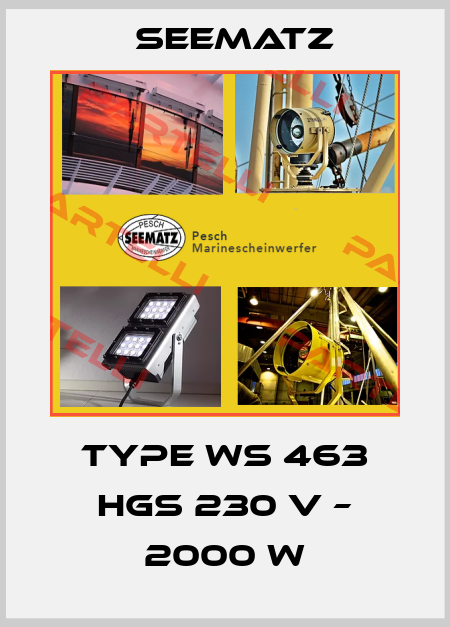 Type WS 463 HGS 230 V – 2000 W Seematz