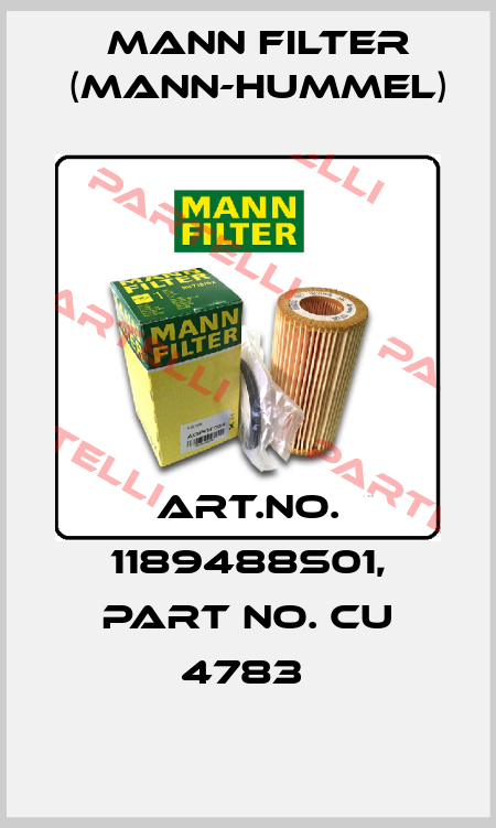 Art.No. 1189488S01, Part No. CU 4783  Mann Filter (Mann-Hummel)