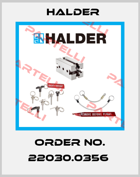 Order No. 22030.0356  Halder