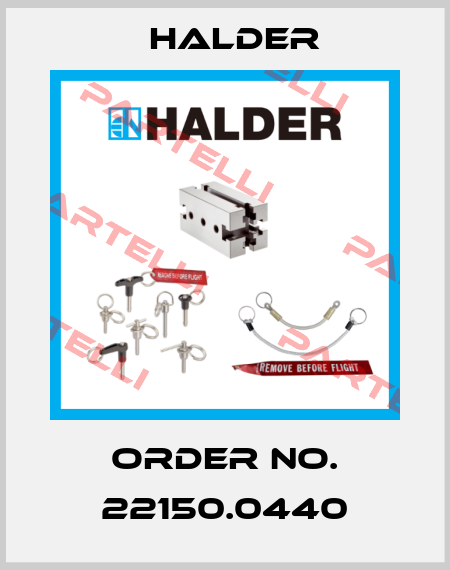 Order No. 22150.0440 Halder