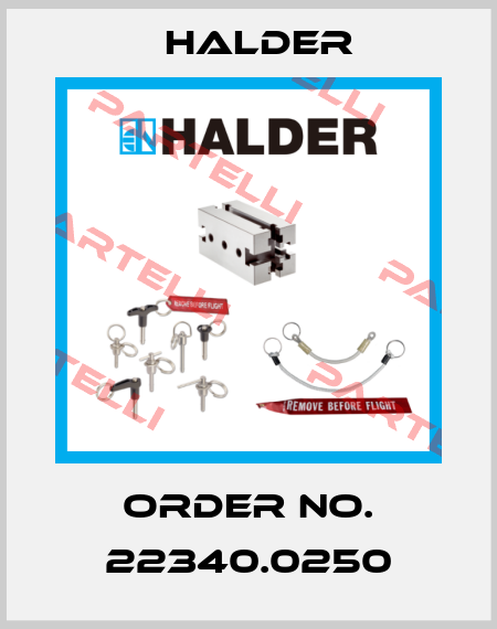 Order No. 22340.0250 Halder