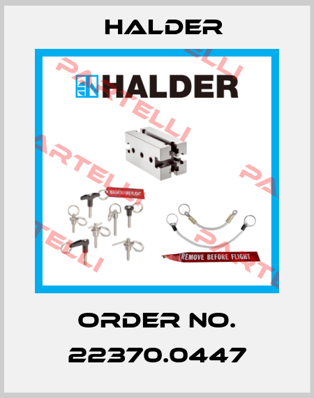 Order No. 22370.0447 Halder