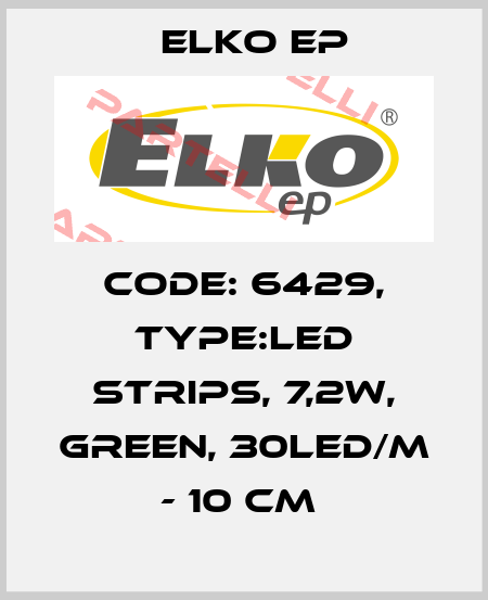 Code: 6429, Type:LED strips, 7,2W, GREEN, 30LED/m - 10 cm  Elko EP