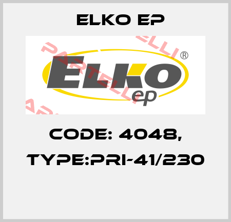 Code: 4048, Type:PRI-41/230  Elko EP