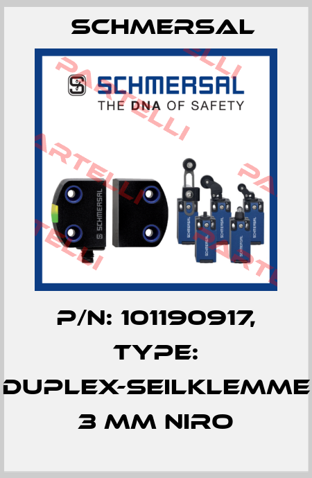 p/n: 101190917, Type: DUPLEX-SEILKLEMME 3 MM NIRO Schmersal
