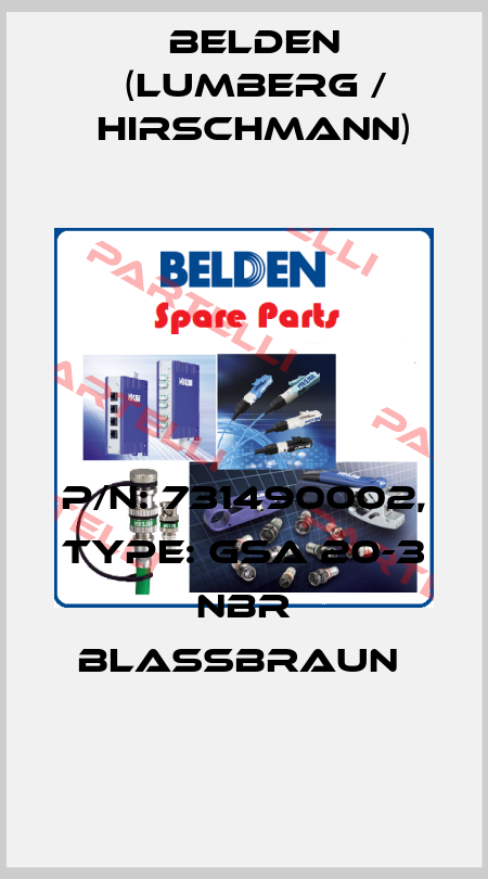 P/N: 731490002, Type: GSA 20-3 NBR blassbraun  Belden (Lumberg / Hirschmann)