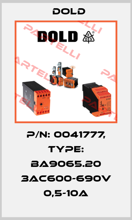 p/n: 0041777, Type: BA9065.20 3AC600-690V 0,5-10A Dold