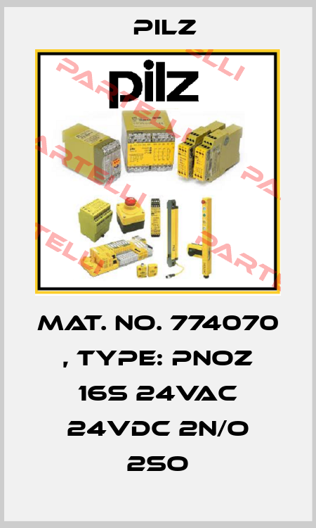 Mat. No. 774070 , Type: PNOZ 16S 24VAC 24VDC 2n/o 2so Pilz