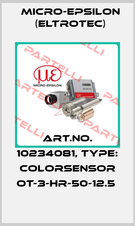 Art.No. 10234081, Type: colorSENSOR OT-3-HR-50-12.5  Micro-Epsilon (Eltrotec)