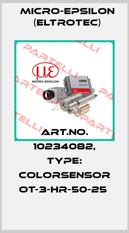 Art.No. 10234082, Type: colorSENSOR OT-3-HR-50-25  Micro-Epsilon (Eltrotec)