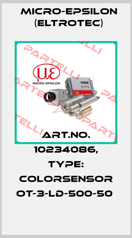 Art.No. 10234086, Type: colorSENSOR OT-3-LD-500-50  Micro-Epsilon (Eltrotec)