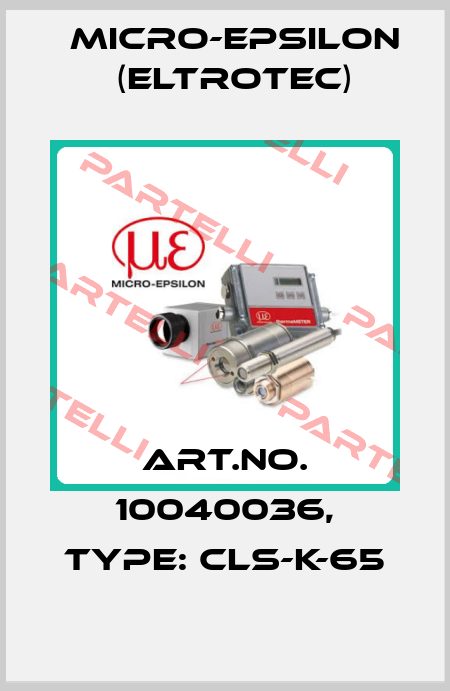 Art.No. 10040036, Type: CLS-K-65 Micro-Epsilon (Eltrotec)