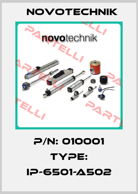 P/N: 010001 Type: IP-6501-A502 Novotechnik