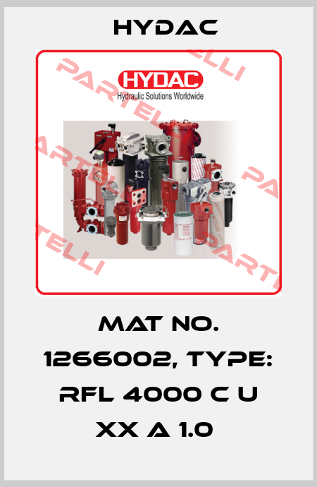 Mat No. 1266002, Type: RFL 4000 C U XX A 1.0  Hydac