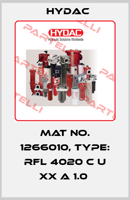 Mat No. 1266010, Type: RFL 4020 C U XX A 1.0  Hydac