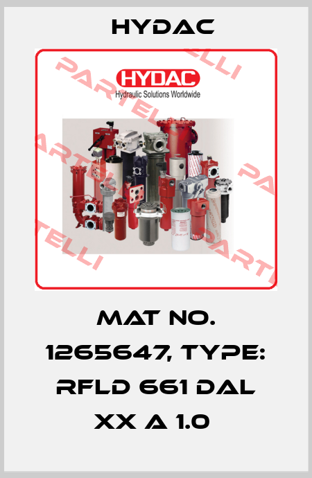 Mat No. 1265647, Type: RFLD 661 DAL XX A 1.0  Hydac