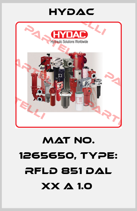 Mat No. 1265650, Type: RFLD 851 DAL XX A 1.0  Hydac