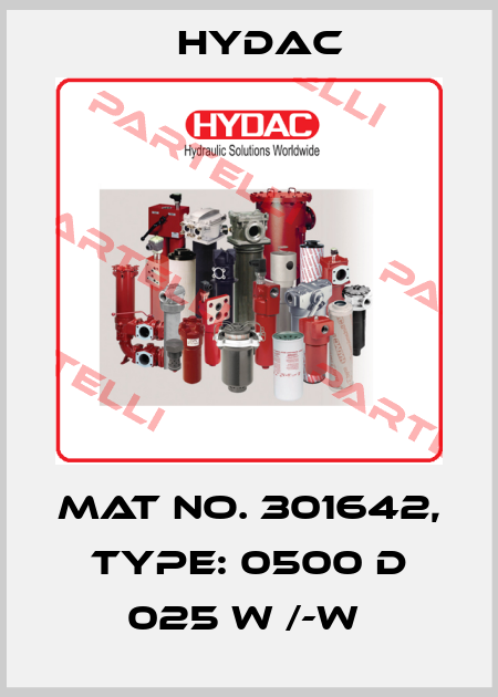 Mat No. 301642, Type: 0500 D 025 W /-W  Hydac