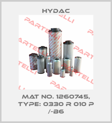 Mat No. 1260745, Type: 0330 R 010 P /-B6 Hydac