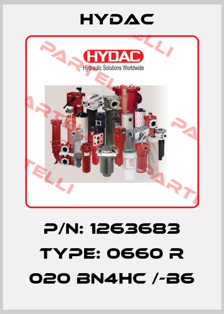 P/N: 1263683 Type: 0660 R 020 BN4HC /-B6 Hydac