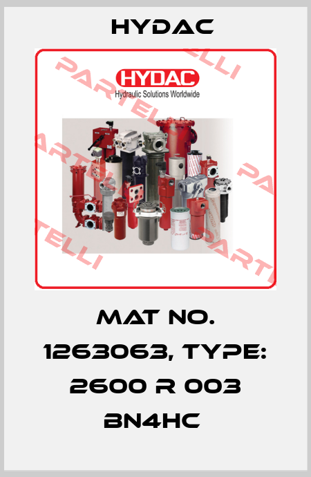 Mat No. 1263063, Type: 2600 R 003 BN4HC  Hydac