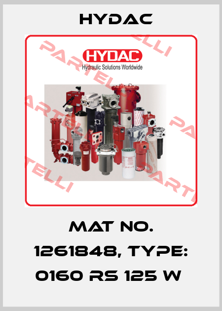 Mat No. 1261848, Type: 0160 RS 125 W  Hydac