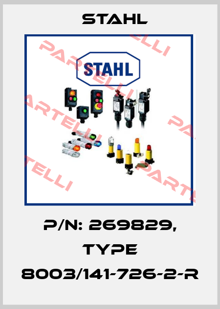 P/N: 269829, Type 8003/141-726-2-r Stahl