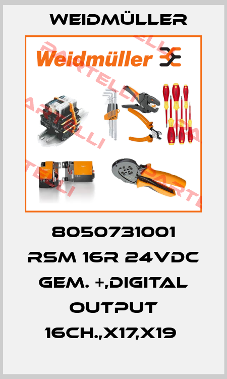 8050731001 RSM 16R 24VDC GEM. +,DIGITAL OUTPUT 16CH.,X17,X19  Weidmüller