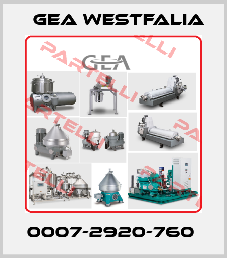 0007-2920-760  Gea Westfalia