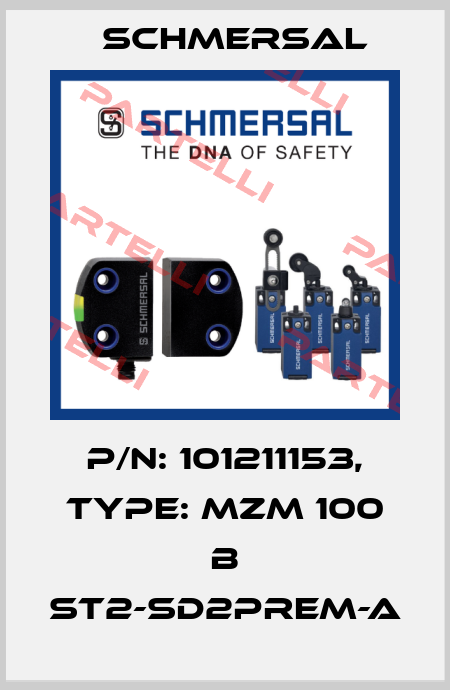 p/n: 101211153, Type: MZM 100 B ST2-SD2PREM-A Schmersal