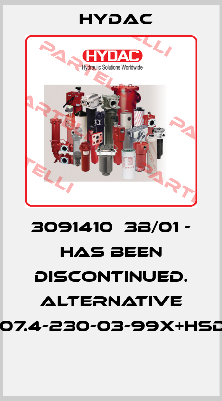 3091410  3B/01 - has been discontinued. alternative CO2R10HT07.4-230-03-99X+HSDY+G24-Z4  Hydac